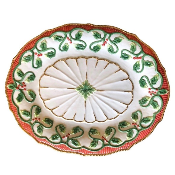 Fitz and Floyd Other - Vintage Fitz & Floyd Essentials Santa's Flight Oval Serving Platter 14" x 17"